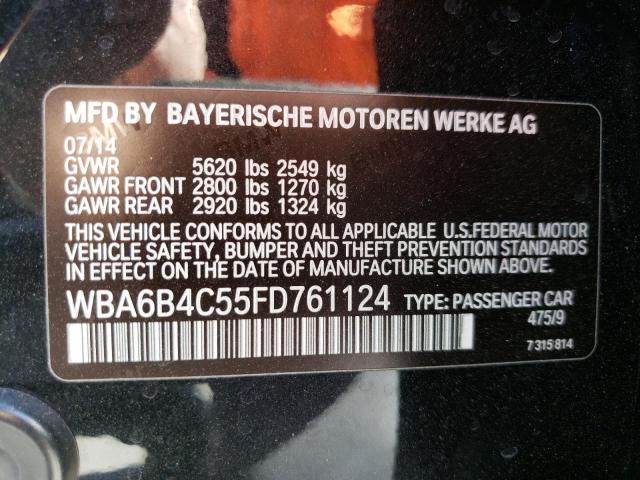 WBA6B4C55FD761124 - 2015 BMW 650 XI GRAN COUPE CHARCOAL photo 13