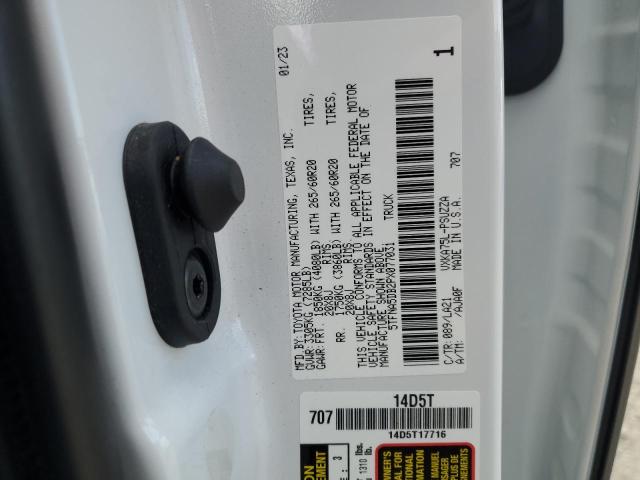 5TFNA5DB2PX077031 - 2023 TOYOTA TUNDRA CREWMAX PLATINUM WHITE photo 12
