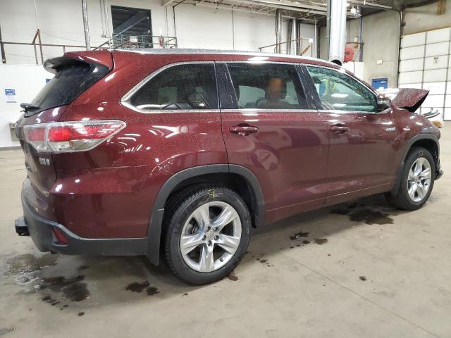 5TDDCRFH9FS010705 - 2015 TOYOTA HIGHLANDER HYBRID LIMITED BURGUNDY photo 3