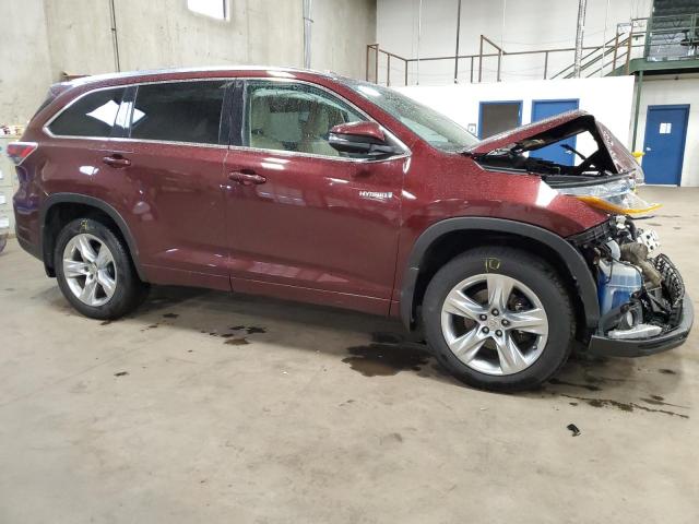 5TDDCRFH9FS010705 - 2015 TOYOTA HIGHLANDER HYBRID LIMITED BURGUNDY photo 4