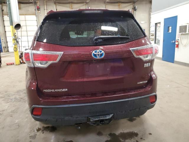 5TDDCRFH9FS010705 - 2015 TOYOTA HIGHLANDER HYBRID LIMITED BURGUNDY photo 6