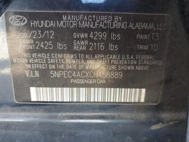 5NPEC4ACXCH458889 - 2012 HYUNDAI SONATA SE BLUE photo 13