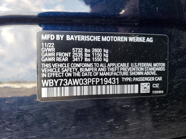 WBY73AW03PFP19431 - 2023 BMW I4 EDRIVE 40 蓝色 照片 12