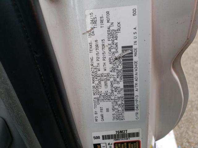 5TFTX4CN0FX061176 - 2015 TOYOTA TACOMA ACCESS CAB თეთრი ფოტო 12