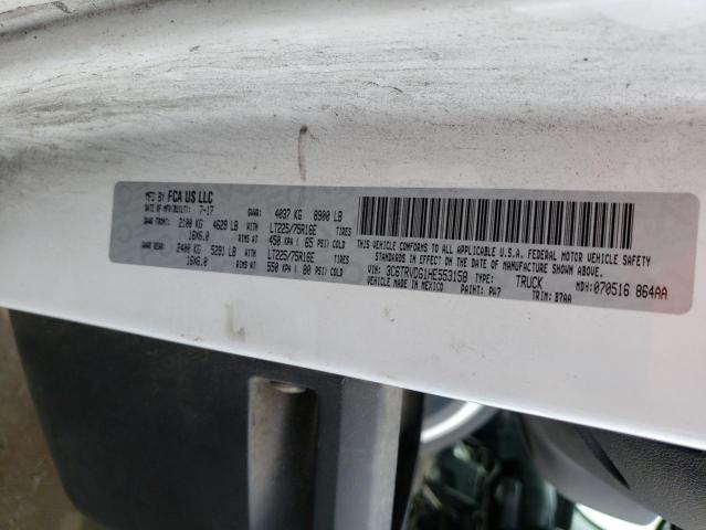 3C6TRVDG1HE553158 - 2017 RAM PROMASTER 2500 HIGH Ақ фото 13