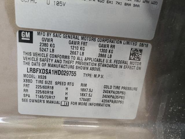 LRBFXDSA1HD029755 - 2017 BUICK ENVISION ESSENCE BROWN photo 13