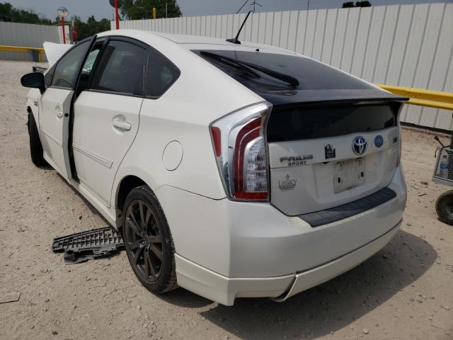 JTDKN3DUXC5453848 - 2012 TOYOTA PRIUS WHITE photo 3