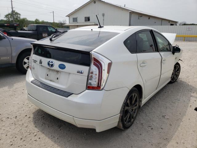 JTDKN3DUXC5453848 - 2012 TOYOTA PRIUS WHITE photo 4