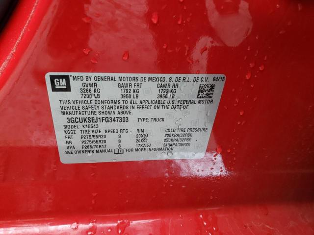 3GCUKSEJ1FG347303 - 2015 CHEVROLET SILVERADO K1500 LTZ RED photo 13