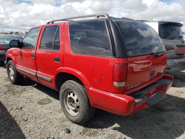 1GNDT13W7Y2293191 - 2000 CHEVROLET BLAZER RED photo 2