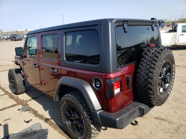 1C4HJXDN2MW616977 - 2021 JEEP WRANGLER U SPORT MAROON photo 2