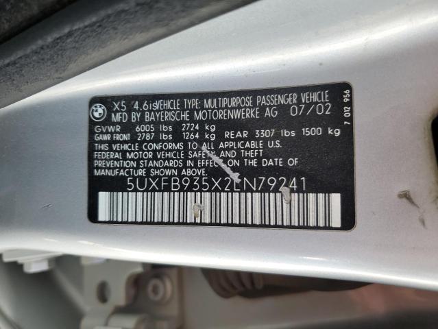 5UXFB935X2LN79241 - 2002 BMW X5 4.6IS SILVER photo 13
