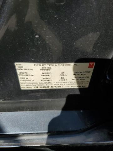 5YJSA1E14GF122451 - 2016 TESLA MODEL S GRAY photo 12