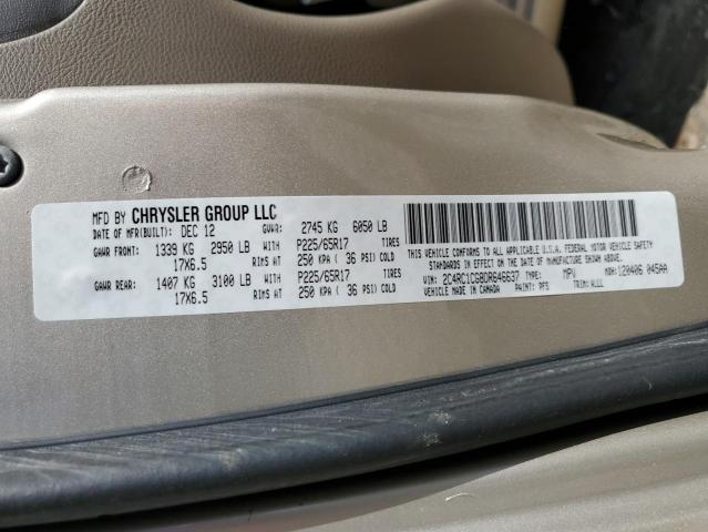 2C4RC1CG8DR646637 - 2013 CHRYSLER TOWN & COU TOURING L BEIGE photo 13