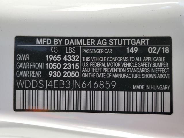 WDDSJ4EB3JN646859 - 2018 MERCEDES-BENZ CLA 250 WHITE photo 13