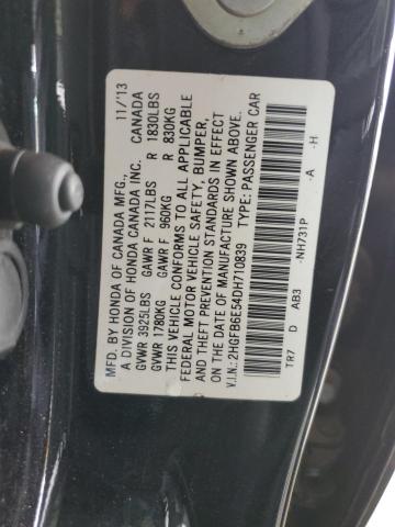 2HGFB6E54DH710839 - 2013 HONDA CIVIC SI BLACK photo 12