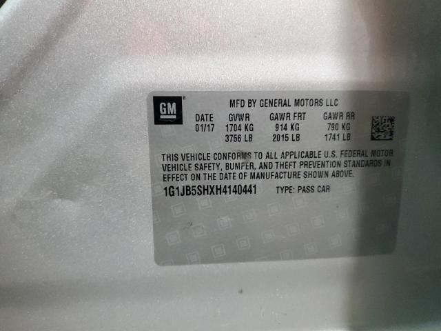 1G1JB5SHXH4140441 - 2017 CHEVROLET SONIC LS SILVER photo 12