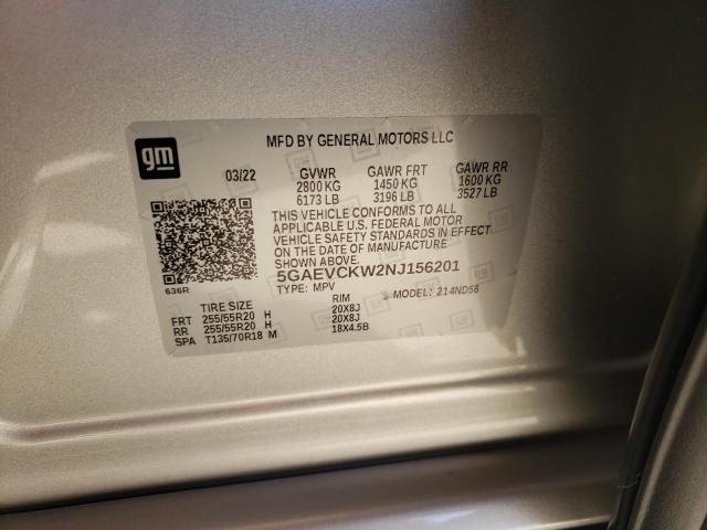 5GAEVCKW2NJ156201 - 2022 BUICK ENCLAVE AVENIR SILVER photo 13