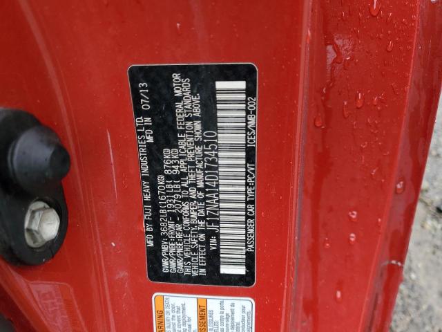 JF1ZNAA14D1734510 - 2013 TOYOTA SCION FR-S RED photo 12