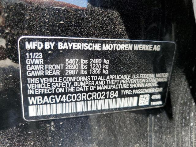WBAGV4C03RCR02184 - 2024 BMW 840XI BLACK photo 13