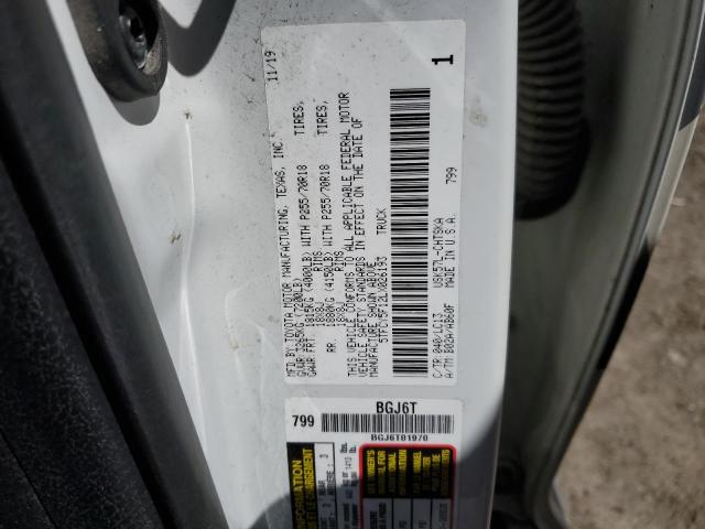 5TFCY5F12LX026193 - 2020 TOYOTA TUNDRA DOUBLE CAB SR/SR5 WHITE photo 12