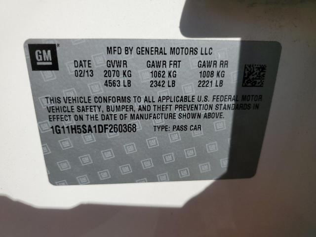 1G11H5SA1DF260368 - 2013 CHEVROLET MALIBU LTZ 白色 照片 12
