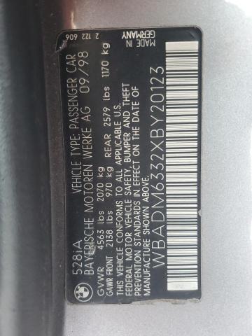 WBADM6332XBY20123 - 1999 BMW 528 I AUTOMATIC SILVER photo 12