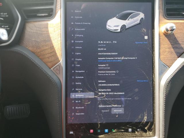 5YJSA1E29LF365241 - 2020 TESLA MODEL S WHITE photo 9