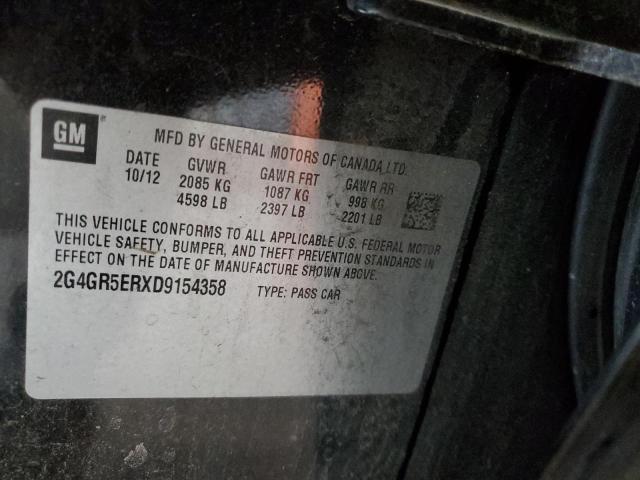 2G4GR5ERXD9154358 - 2013 BUICK REGAL 黑色 照片 12