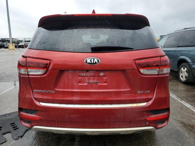 5XYPKDA51GG169779 - 2016 KIA SORENTO SX RED photo 6