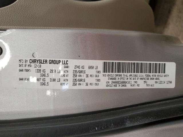 2A4RR8DG0BR641011 - 2011 CHRYSLER TOWN & COU TOURING L SILVER photo 13