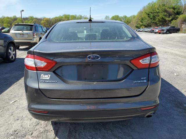 3FA6P0LU8FR273559 - 2015 FORD FUSION SE HYBRID CHARCOAL photo 6