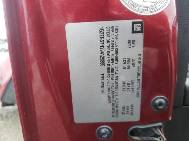 1G2ZG57N294129885 - 2009 PONTIAC G6 MAROON photo 12