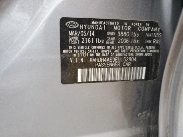 KMHDH4AE9EU152804 - 2014 HYUNDAI ELANTRA SE GRAY photo 12