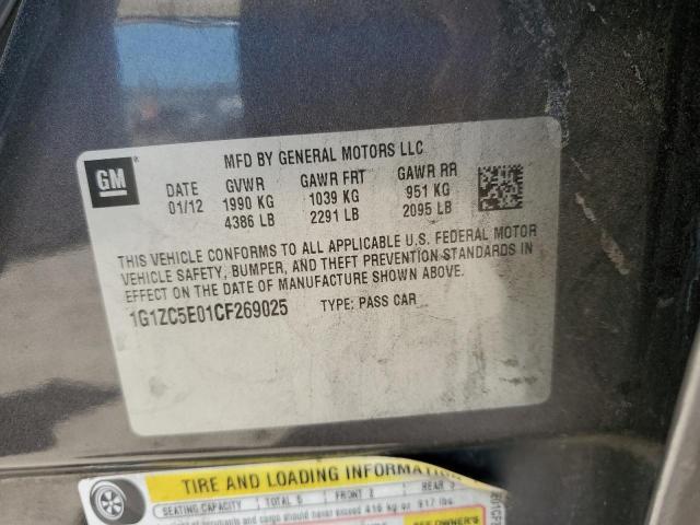 1G1ZC5E01CF269025 - 2012 CHEVROLET MALIBU 1LT GRAY photo 12