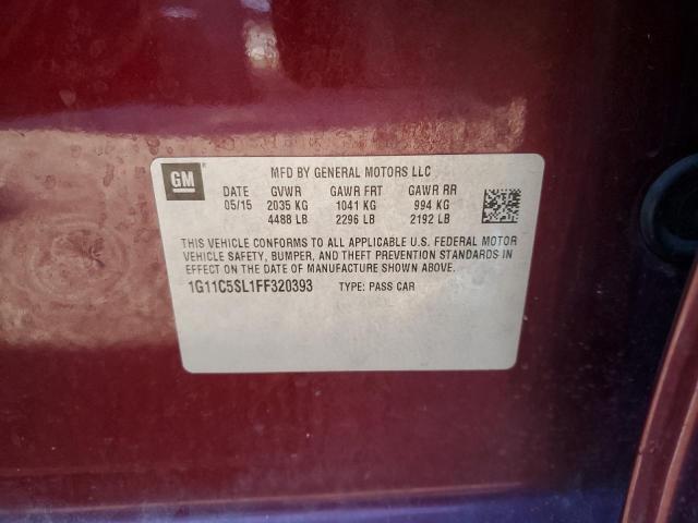 1G11C5SL1FF320393 - 2015 CHEVROLET MALIBU 1LT MAROON photo 12