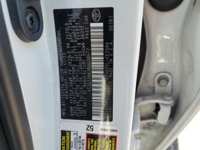 4T1G11AK1RU219472 - 2024 TOYOTA CAMRY SE NIGHT SHADE WHITE photo 13