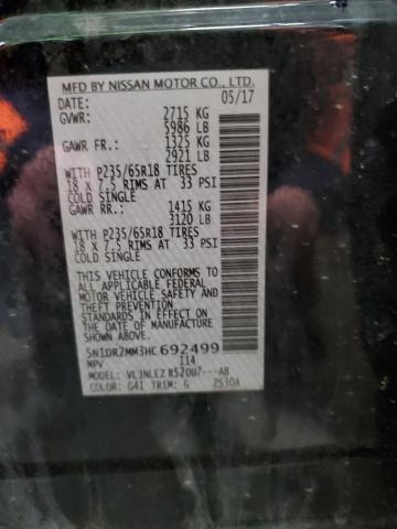 5N1DR2MM3HC692499 - 2017 NISSAN PATHFINDER S 黑色 照片 14