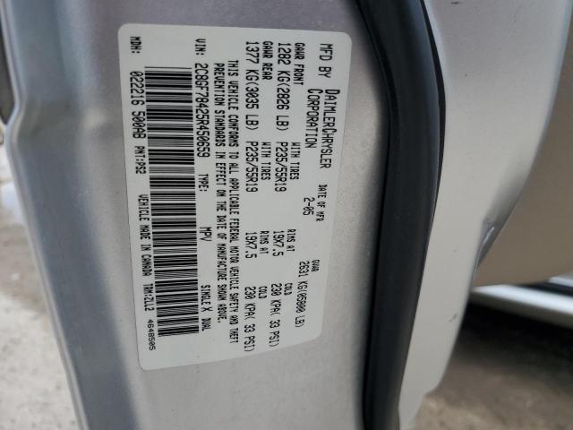 2C8GF78425R450659 - 2005 CHRYSLER PACIFICA LIMITED SILVER photo 14