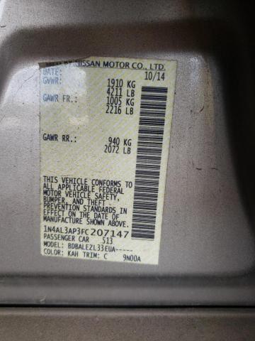 1N4AL3AP3FC207147 - 2015 NISSAN ALTIMA 2.5 GRAY photo 10