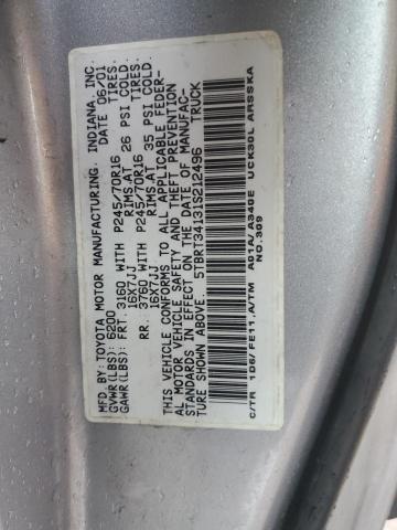 5TBRT34131S212496 - 2001 TOYOTA TUNDRA ACCESS CAB GRAY photo 13