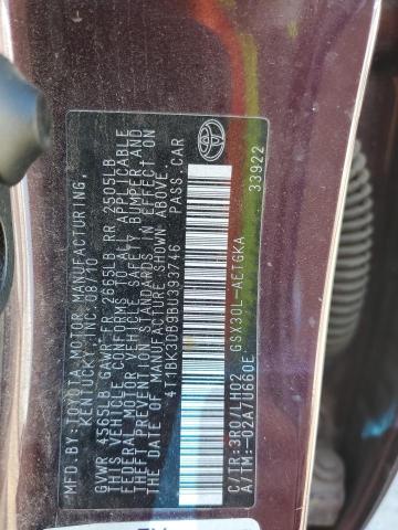 4T1BK3DB9BU393746 - 2011 TOYOTA AVALON BASE 紫色 照片 13