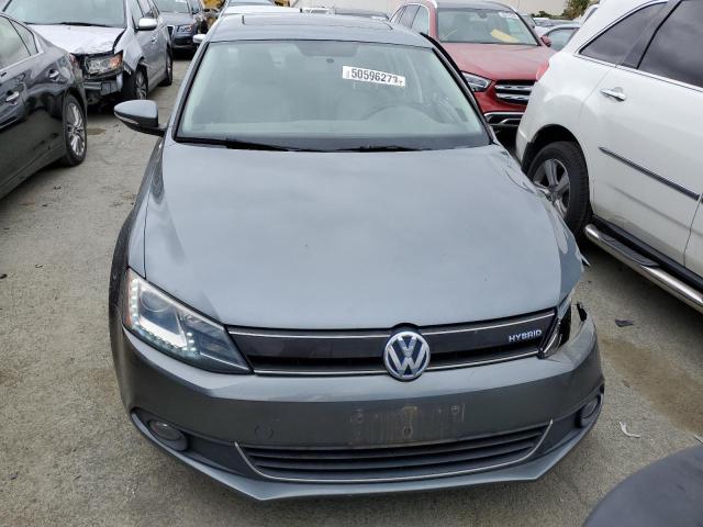 3VW637AJ4EM312700 - 2014 VOLKSWAGEN JETTA HYBRID GRAY photo 5