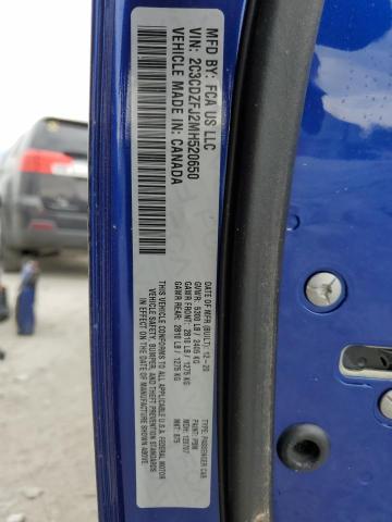 2C3CDZFJ2MH520650 - 2021 DODGE CHALLENGER R/T SCAT PACK BLUE photo 13