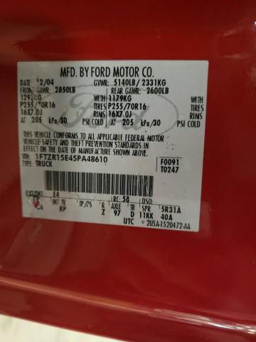 1FTZR15E45PA48610 - 2005 FORD RANGER SUPER CAB RED photo 13