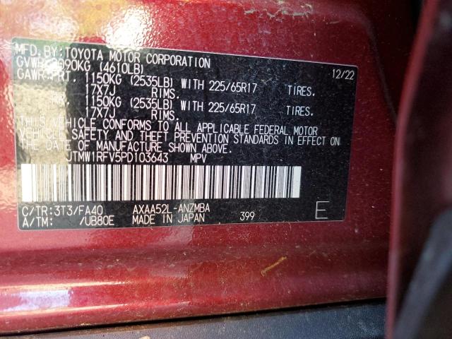 JTMW1RFV5PD103643 - 2023 TOYOTA RAV4 XLE RED photo 13