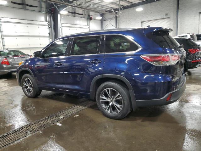 5TDJKRFH5GS344074 - 2016 TOYOTA HIGHLANDER XLE BLUE photo 2