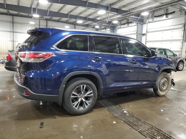 5TDJKRFH5GS344074 - 2016 TOYOTA HIGHLANDER XLE BLUE photo 3