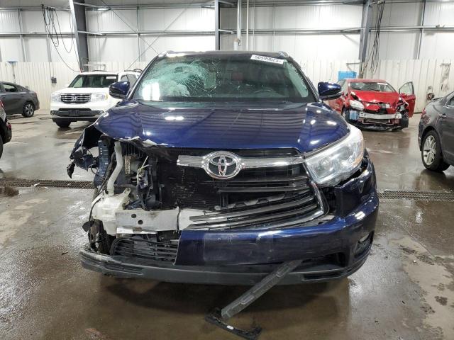 5TDJKRFH5GS344074 - 2016 TOYOTA HIGHLANDER XLE BLUE photo 5
