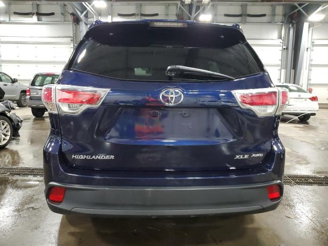 5TDJKRFH5GS344074 - 2016 TOYOTA HIGHLANDER XLE BLUE photo 6
